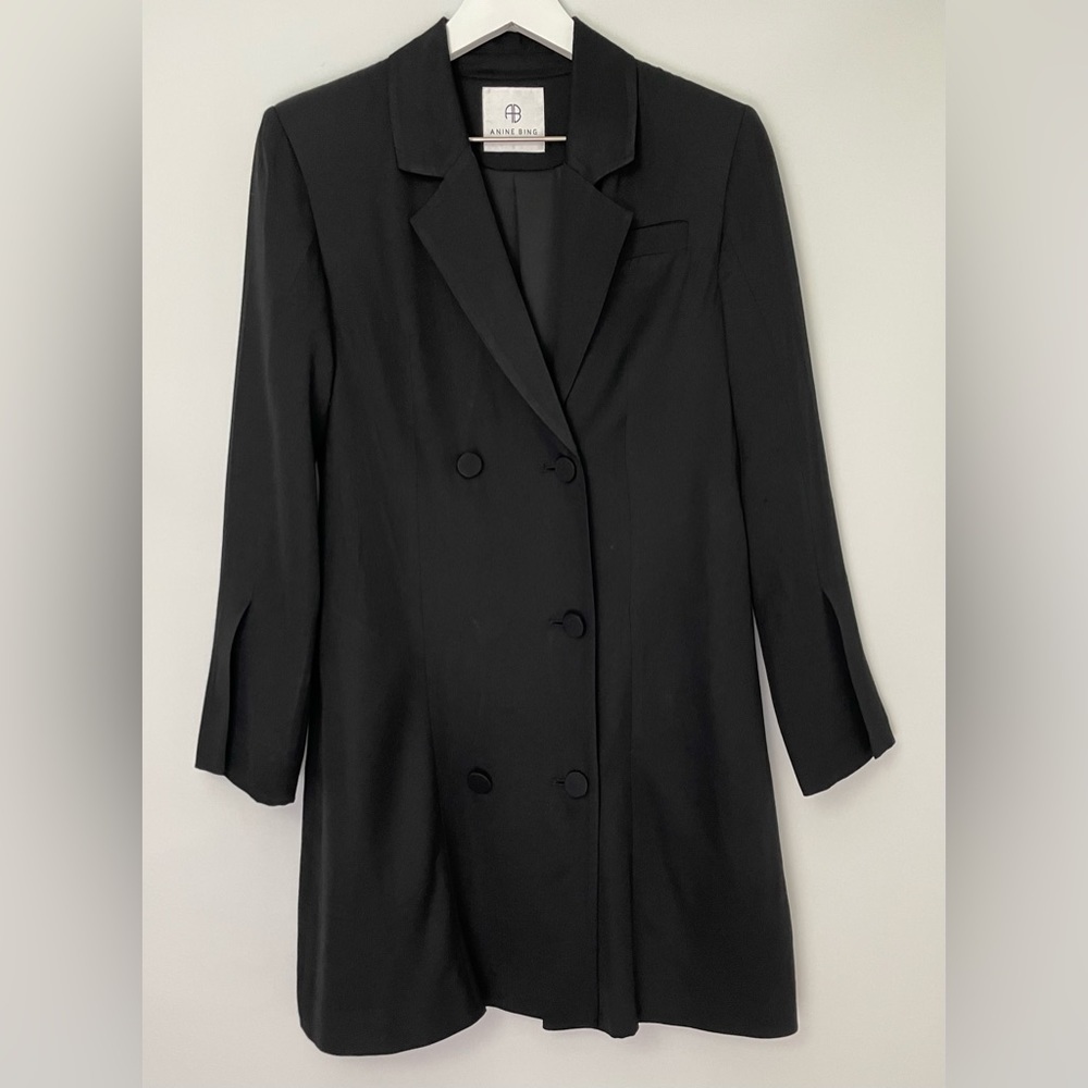 Anine Bing Francoise Blazer Dress Black Size XS